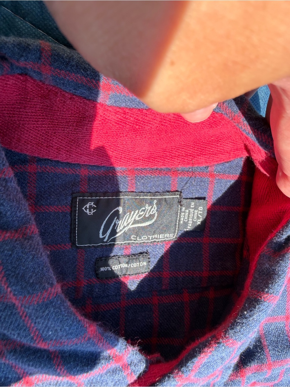 Grayers Men's Blue and Red Plaid Button-Down Shirt